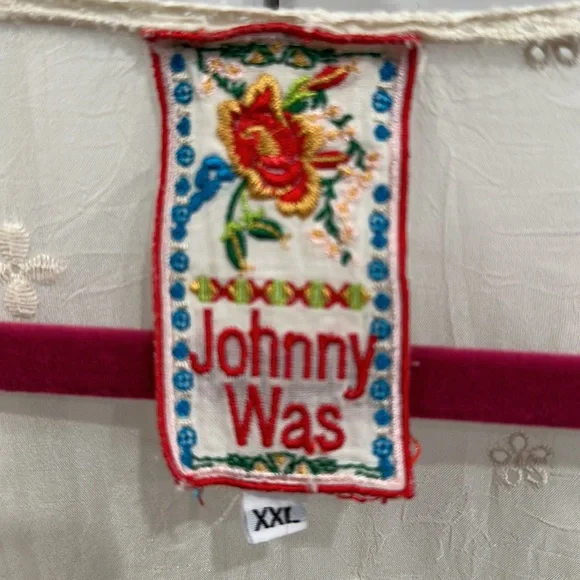 Johnny Was Classic, Vintage Ivory Embroidered Sheer Top, NWT - Picture 2 of 6